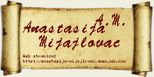 Anastasija Mijajlovac vizit kartica
